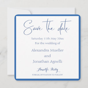 Amalfi-kust Blauwe Witte Tegels Italië Save The Date