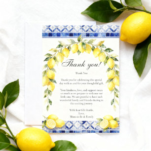 Amalfi-kust Citroen Baby Shower Dankjewel Bedankkaart