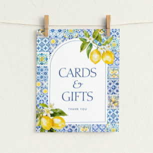 Amalfi-kust citroenen baby shower kaarten & cadeau poster