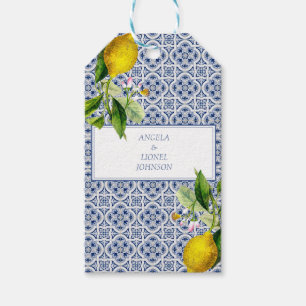Amalfi-kust citroentegels Italië Gepersonaliseerde Cadeaulabel