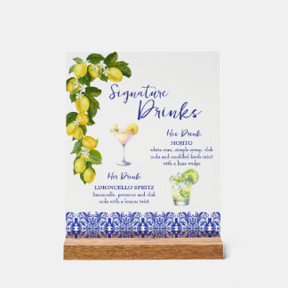 Amalfi Kust I Italiaanse Citroen & Blauwe Tegel Dr Acryl Bord