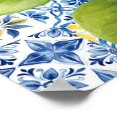 Amalfi Kust Italiaans Bruidsdiner Welkomstbord Poster (Hoek)