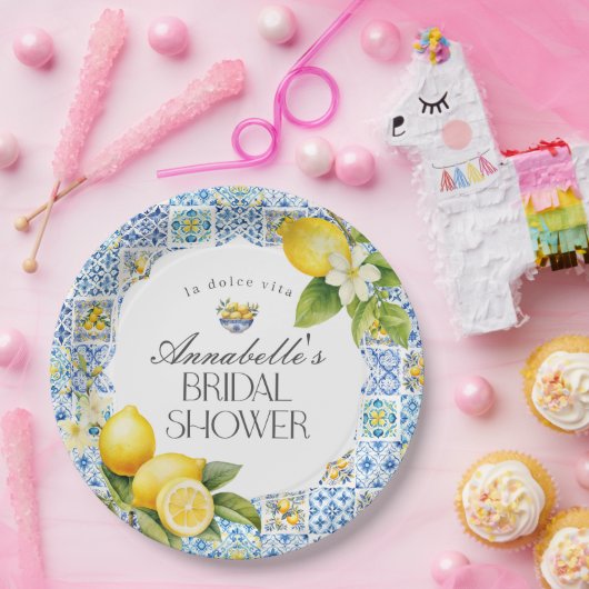 Amalfi-kust Italiaans Bruidsmeisjesfeest Tafel Dec Papieren Bordje (Feest)