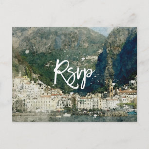 amalfi kust , italiaans bruiloft rsvp briefkaart