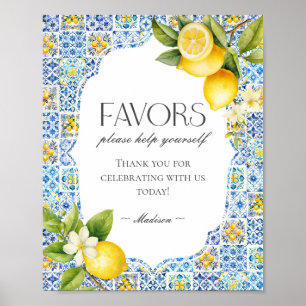 Amalfi kust Italiaans strand kust Favorieten teken Poster