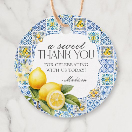 Amalfi-kust Italiaans Toscaanse Kuststreek Bedankjes Labels (Achterkant)