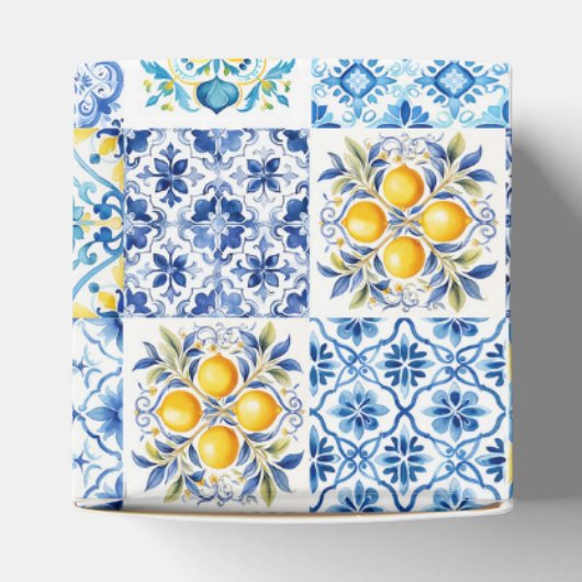 Amalfi Kust Italiaanse Bruidsfeest Dessert Favoren Bedankdoosjes (Bovenkant)