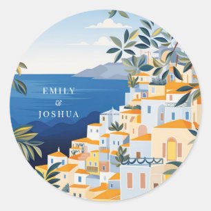 Amalfi kust Italiaanse bruiloft Ronde Sticker