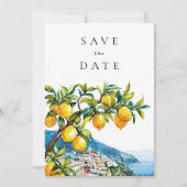 Amalfi kust Italiaanse bruiloft Save The Date (Voorkant)
