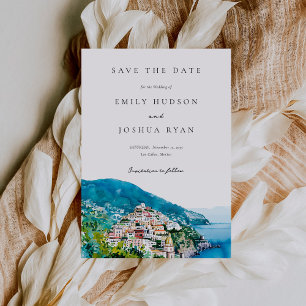 Amalfi kust Italiaanse bruiloft Save The Date