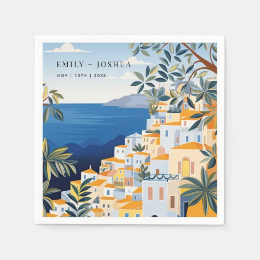 Amalfi kust Italiaanse bruiloft Servet (Voorkant)