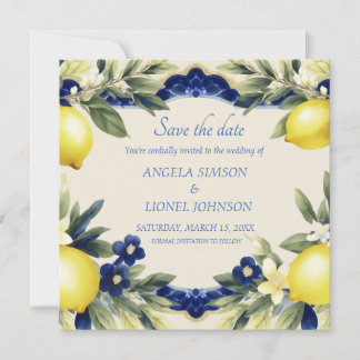 Amalfi-kust Italiaanse keramische trouwkaart Save The Date