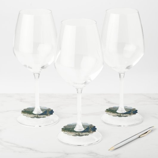 Amalfi kust, Italië bestemming getrouwd in het bui Wijnglaslabel (Set)