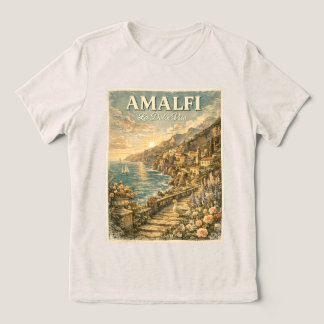 Amalfi-kust Italië Eend Vintage Cottagecore Tri-Blend Shirt