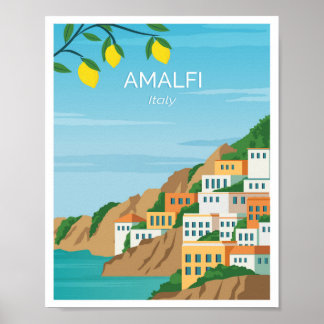 Amalfi-kust Italië Poster