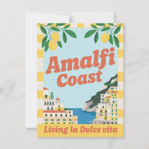 Amalfi-kust Italië Retro Leven la Dolce Vita Briefkaart