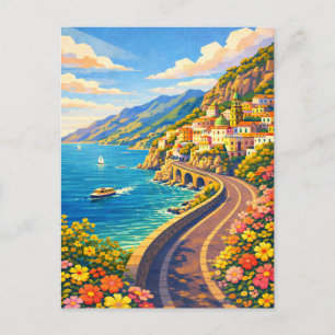 Amalfi-kust Italië Riviera Vintage Reis Briefkaart
