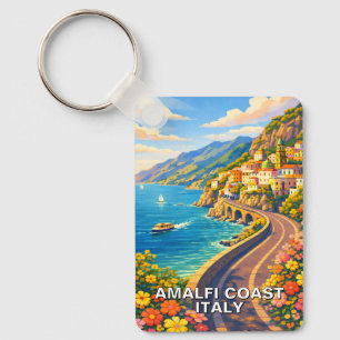 Amalfi-kust Italië Riviera Vintage Reis Sleutelhan Sleutelhanger