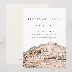 Amalfi kust Italië Spaans Save the Date Kaart