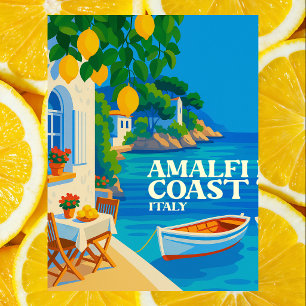 Amalfi-kust Italië Vintage Reis Mediterrane Briefkaart