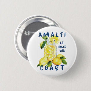 Amalfi Kust La Dolce Vita – Italiaanse Limoncello Ronde Button 5,7 Cm