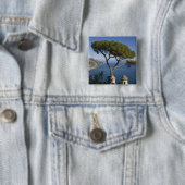 Amalfi kust, Ravello, Campanië, Italië Vierkante Button 5,1 Cm (In situ)