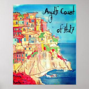 Amalfi-kust van Italië 11" X 14" poster