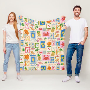 Amalfi-kust Zomer Mediterraan Patroon Fleece Deken