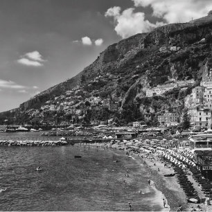 Amalfi-kust Zwart En Fotografie Ansichtkaart Briefkaart