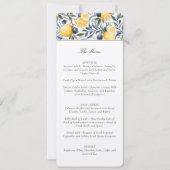 Amalfi Lemon & Azulejo Bruiloft Menu Kaart (Voorkant)