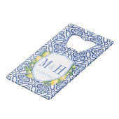 Amalfi Lemons Carreaux Bleus Mariage Monogramme Fa (Devant Angle)