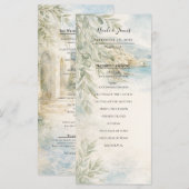 Amalfi Reverie Mediterranean Coast Wedding Program Menu (Voorkant / Achterkant)