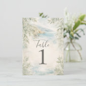 Amalfi Reverie Mediterranean Coastal Table Number Kaart (Staand voorkant)