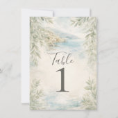 Amalfi Reverie Mediterranean Coastal Table Number Kaart (Achterkant)