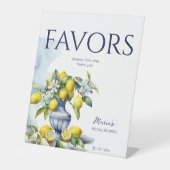 Amalfi Vase bleu italien citrons faveur signe (Recto)