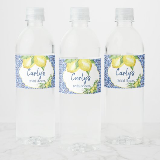 Amalfi Waterverf Lemon douche Waterfles Etiket (Flessen)