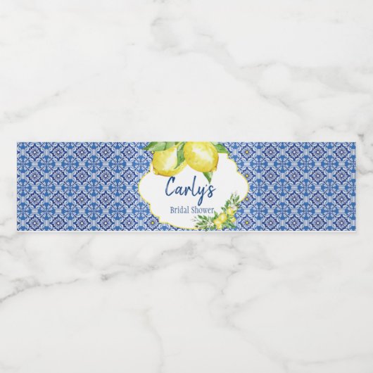 Amalfi Waterverf Lemon douche Waterfles Etiket (Enkel label)