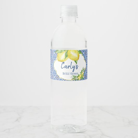 Amalfi Waterverf Lemon douche Waterfles Etiket (Voorkant)