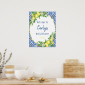 Amalfi Waterverf Lemon douche Welkom Poster (Keuken)