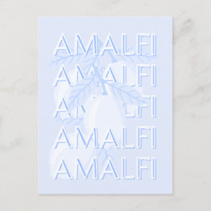 Amalfikust, Italië, Reiskunst, Preppy, Blauw Briefkaart