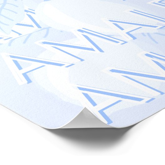 Amalfikust, Italië, Reiskunst, Preppy, Blauw Poster (Hoek)