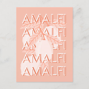 Amalfikust, Italië Reiskunst, Preppy, Minimalistis Briefkaart