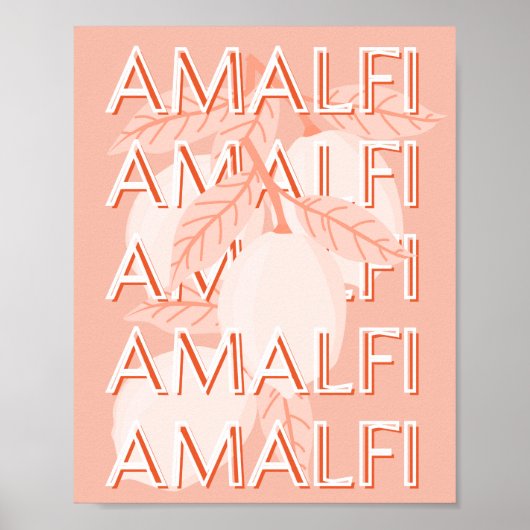 Amalfikust, Italië Reiskunst, Preppy, Minimalistis Poster (Voorkant)