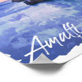 Amalfikust Italië Waterverf Kust Positano Poster (Hoek)