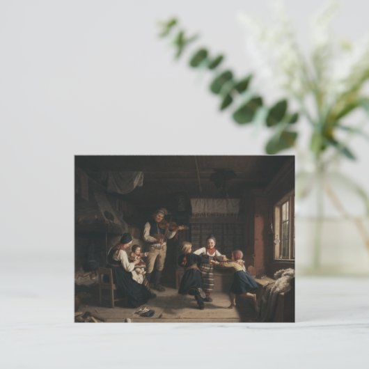 Amalia Lindegren - Sunday Evening in a Farmhouse i Briefkaart (Staand voorkant)