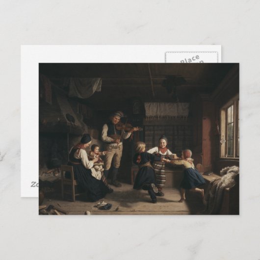 Amalia Lindegren - Sunday Evening in a Farmhouse i Briefkaart (Voorkant / Achterkant)