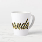 Amanda black gold Lettering Latte Tasse (Angle droit)