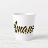 Amanda black gold Lettering Latte Tasse (Devant)