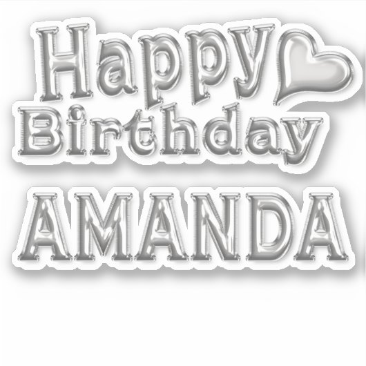 Amanda Happy Birthday Autocollants (Devant)