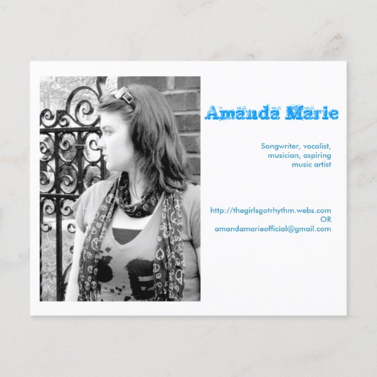 Amanda Marie visitekaartjes Flyer (Voorkant)